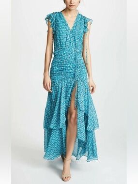 Veronica Beard | Samara Floral Silk Ruched Maxi Dress